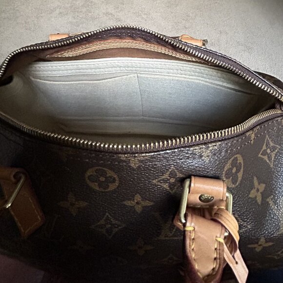 Felt Purse Organizer Insert - Handbag Tote Shaper, Fits Speedy 30 Beige - Picture 4 of 8